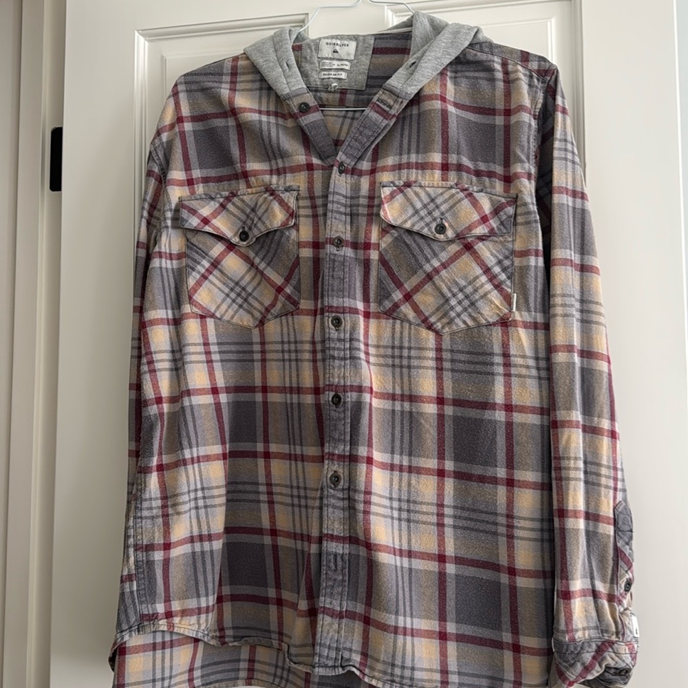 Grey hoodie plaid